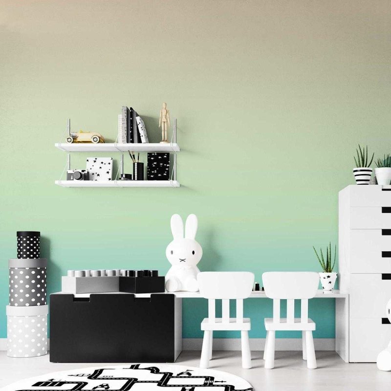 Papel de Parede Adesivo Degradê Amarelo Verde e Azul N07146 - Papel na Parede