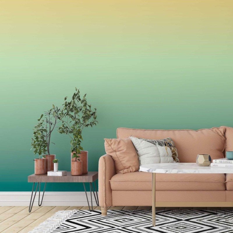 Papel de Parede Adesivo degradê amarelo verde N014068 - Papel na Parede