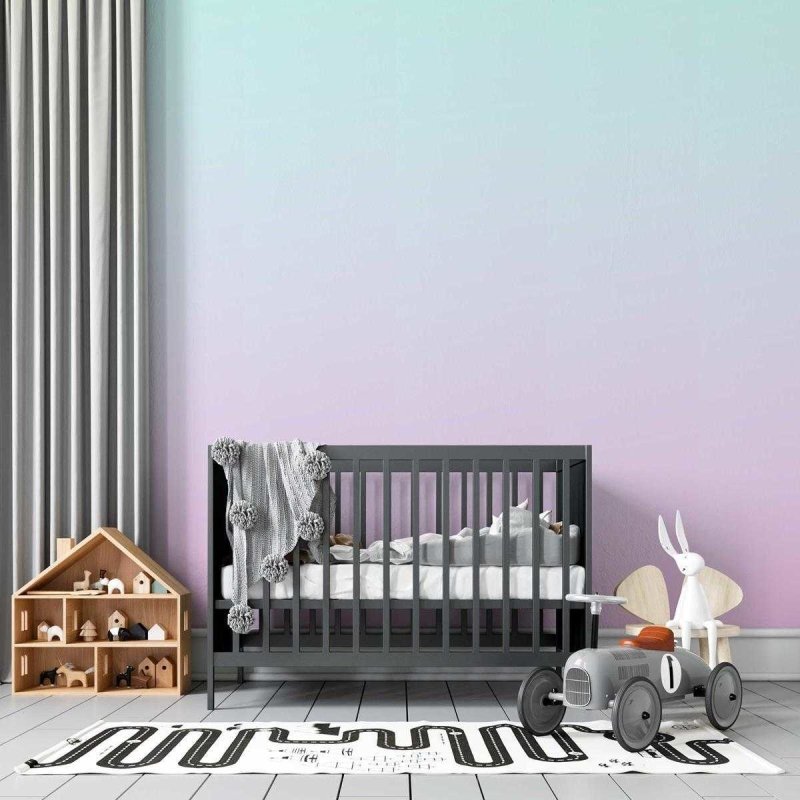 Papel de Parede Adesivo Degradê Azul e Rosa N05132 - Papel na Parede