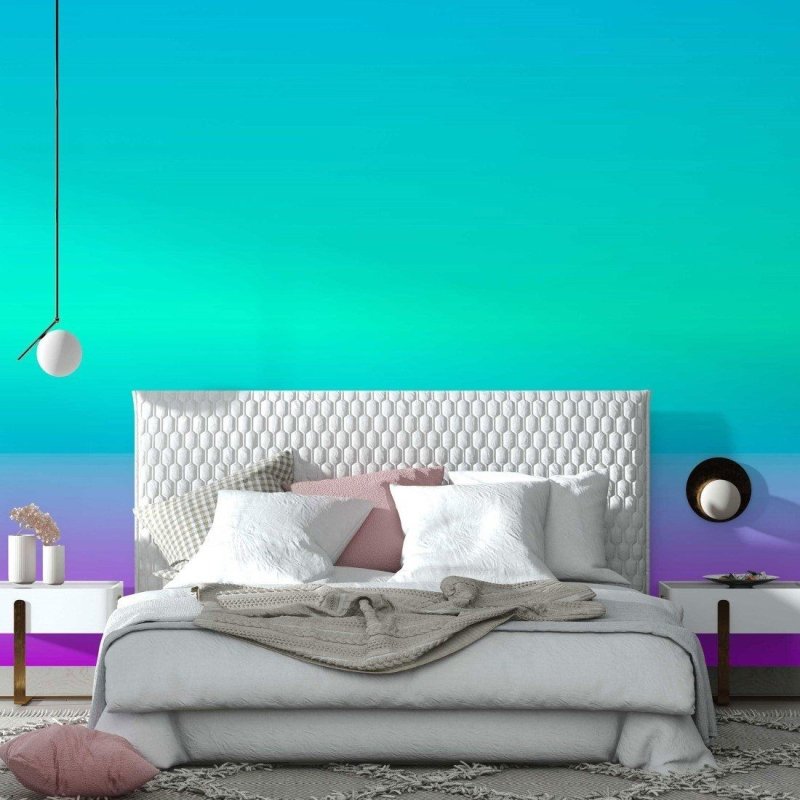 Papel de Parede Adesivo degradê azul verde roxo N014077 - Papel na Parede