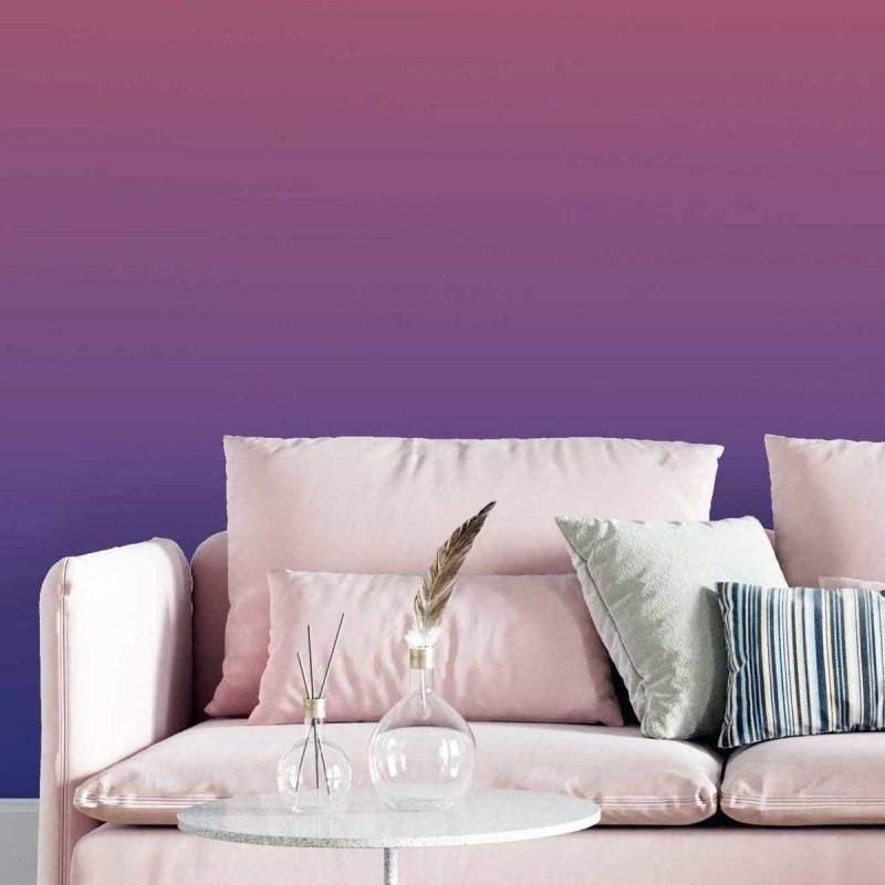 Papel de Parede Adesivo Degradê Coral Roxo e Azul N05162 - Papel na Parede