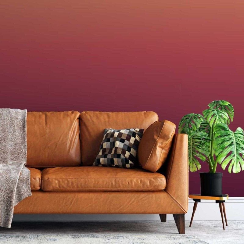 Papel de Parede Adesivo Degradê Laranja e Vinho N05147 - Papel na Parede
