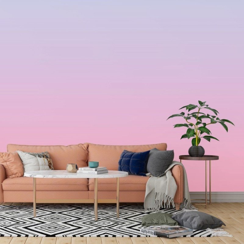 Papel de Parede Adesivo Degradê Lilás Rosa N014180 - Papel na Parede