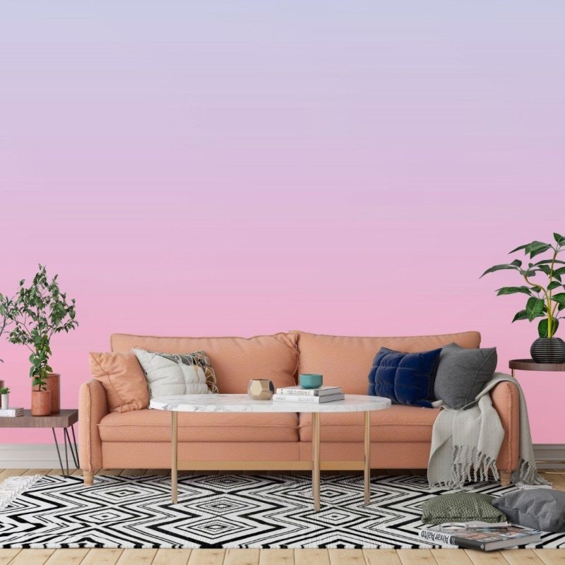 Papel de Parede Adesivo Degradê Lilás Rosa N014180 - Papel na Parede