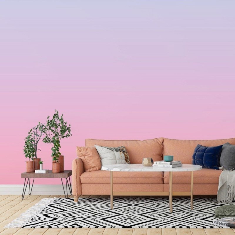 Papel de Parede Adesivo Degradê Lilás Rosa N014180 - Papel na Parede