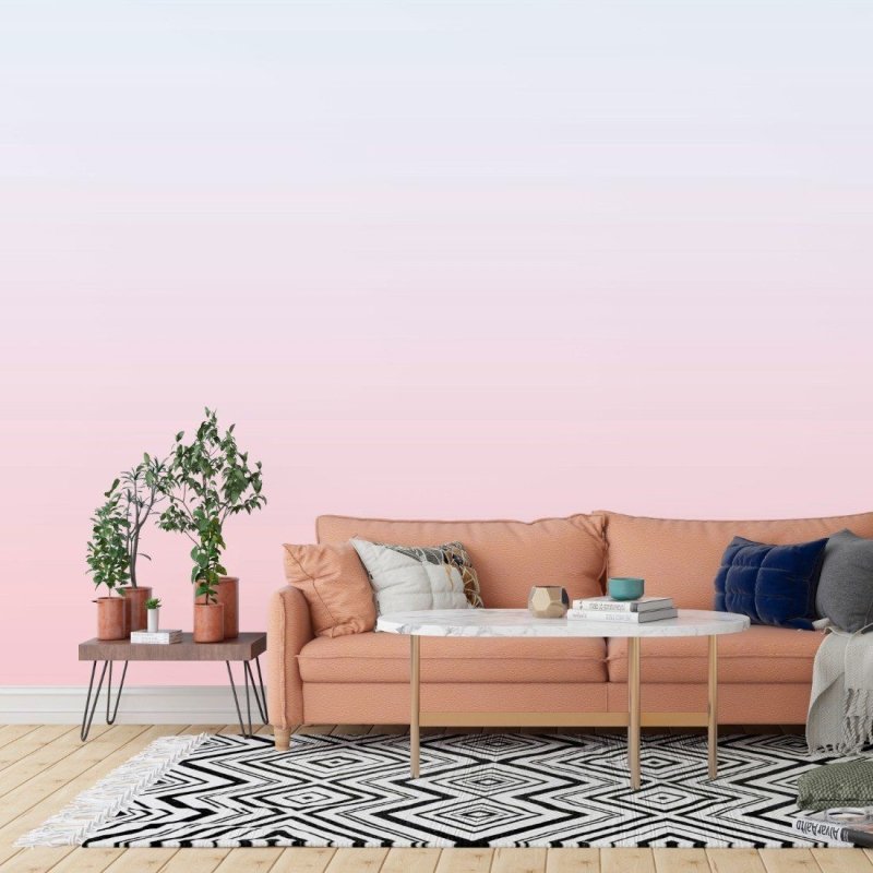 Papel de Parede Adesivo degradê pastel azul rosa N014179 - Papel na Parede