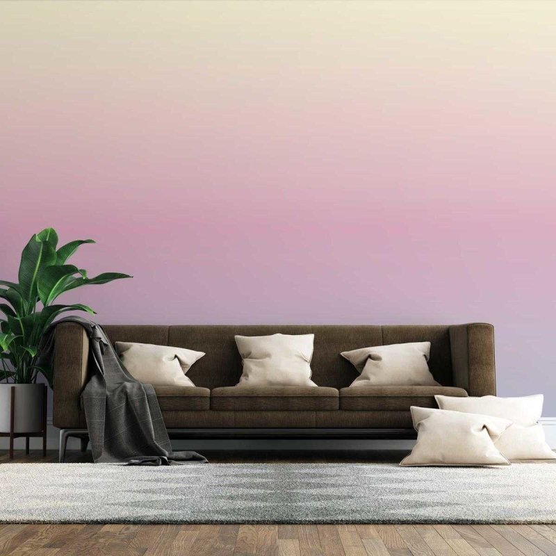 Papel de Parede Adesivo Degradê Rosa Amarelo e Azul N07150 - Papel na Parede