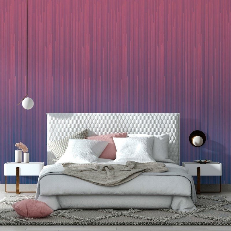 Papel de Parede Adesivo degradê rosa azul listras N014101 - Papel na Parede