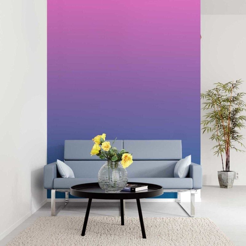 Papel de Parede Adesivo Degradê Rosa e Azul N05166 - Papel na Parede
