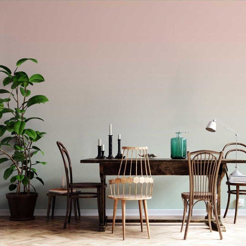 Papel de Parede Adesivo Degradê Rosa e Verde N05152 - Papel na Parede