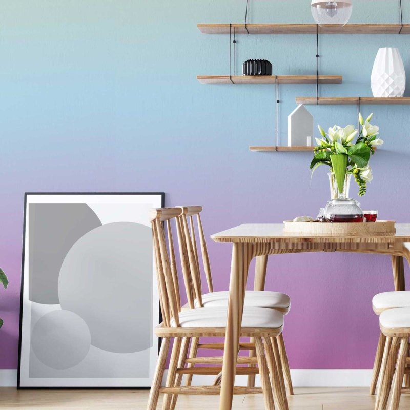 Papel de Parede Adesivo Degradê Roxo Azul e Verde N05177 - Papel na Parede