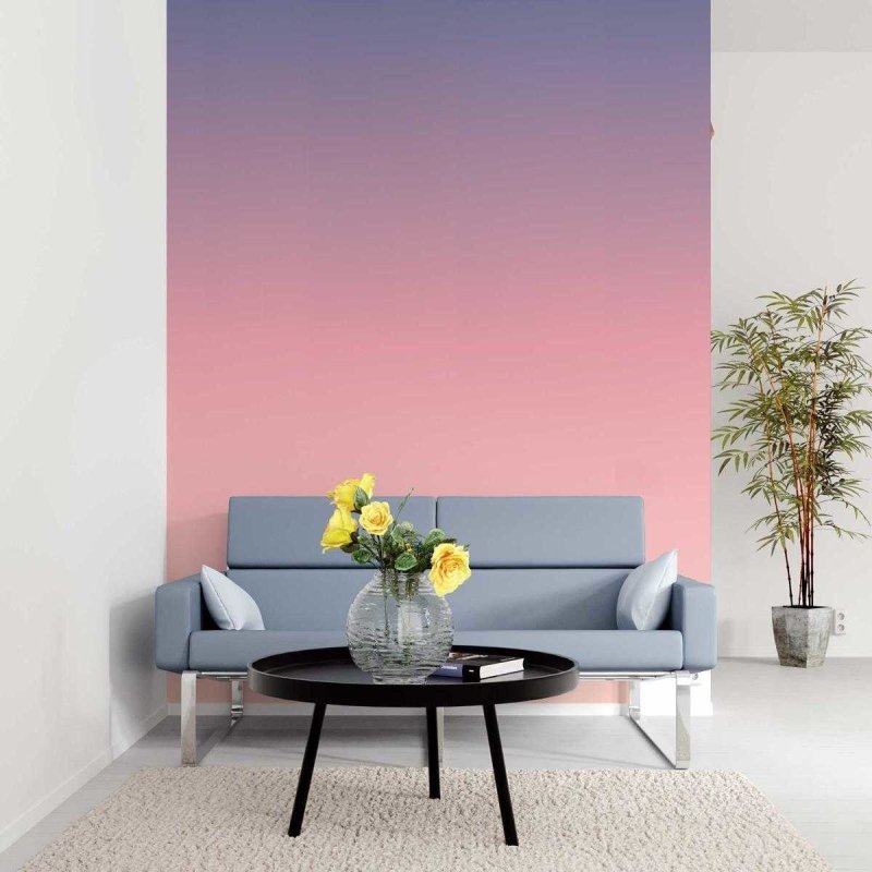 Papel de Parede Adesivo Degradê Roxo e Rosa Pálido N05174 - Papel na Parede