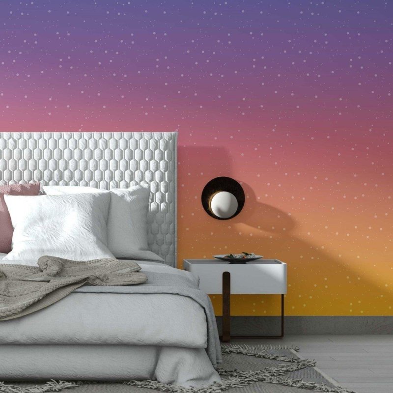 Papel de Parede Adesivo degradê Sunset Estrelado N014184 - Papel na Parede