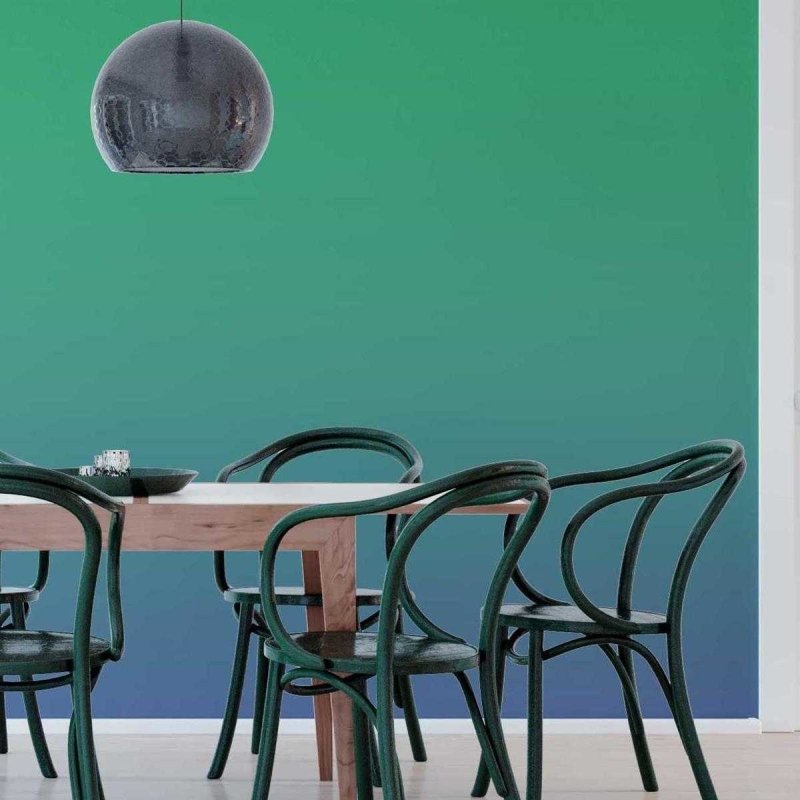 Papel de Parede Adesivo Degradê Verde Bandeira e Azul N05159 - Papel na Parede