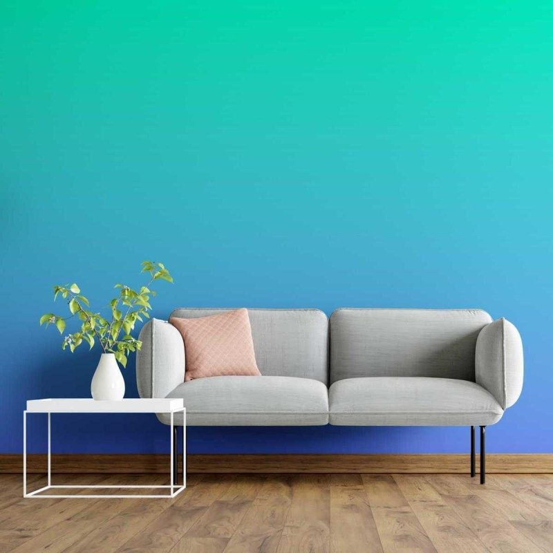 Papel de Parede Adesivo Degradê Verde e Azul Bic N05163 - Papel na Parede