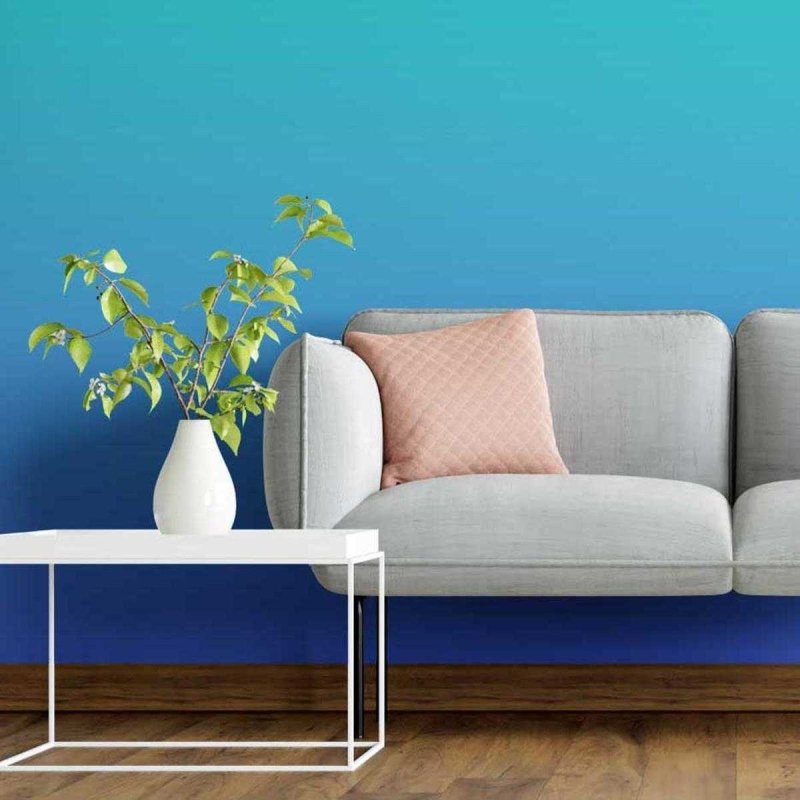 Papel de Parede Adesivo Degradê Verde e Azul Bic N05163 - Papel na Parede