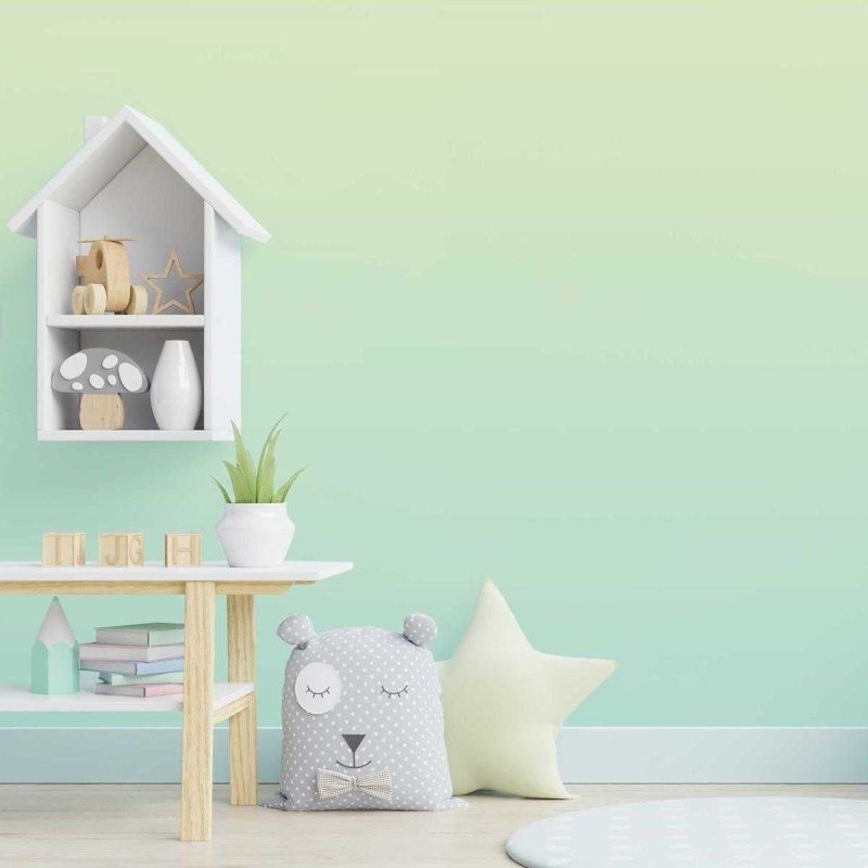 Papel de Parede Adesivo Degradê Verde e Azul N05129 - Papel na Parede
