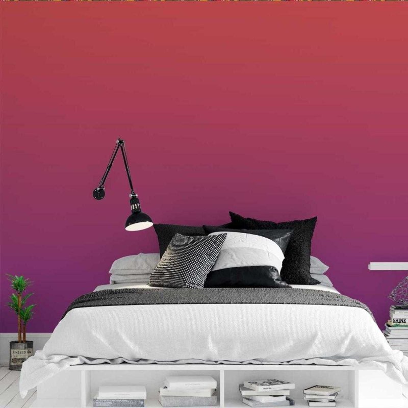 Papel de Parede Adesivo Degradê Vermelho e Lavanda N05164 - Papel na Parede