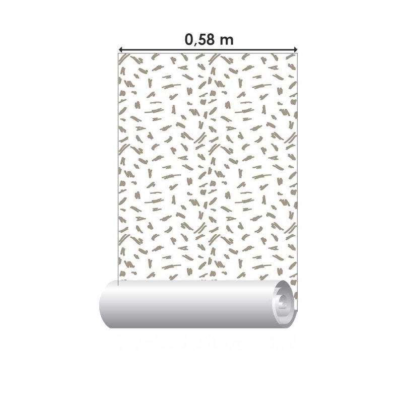 Papel de Parede Adesivo Desenho à Mão Marrom e Branco N08113 - Papel na Parede