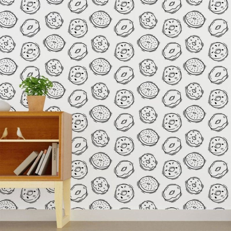 Papel de Parede Adesivo Donuts Colorir N015028 - Papel na Parede
