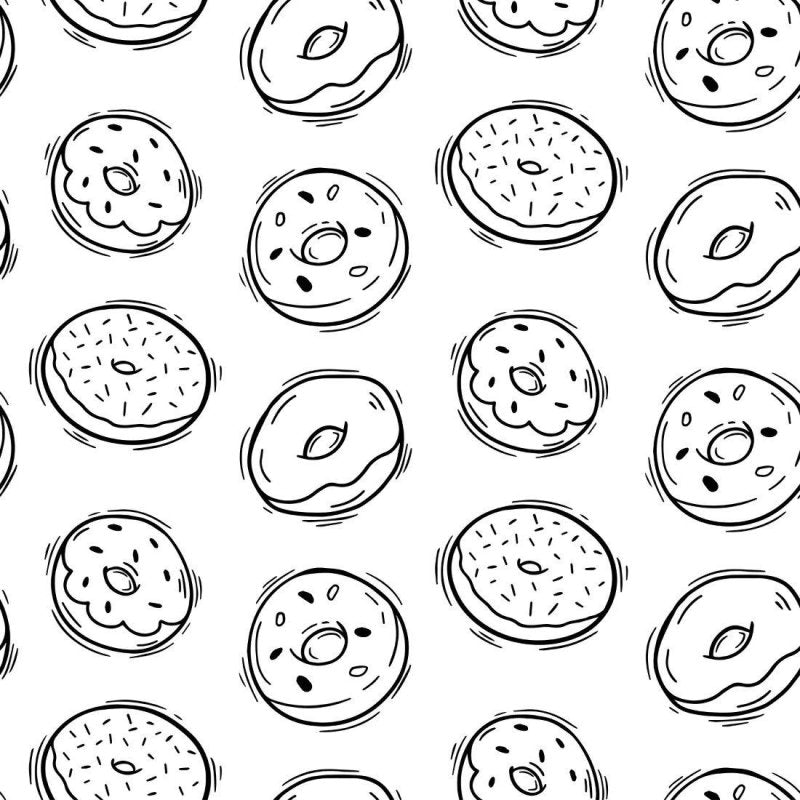 Papel de Parede Adesivo Donuts Colorir N015028 - Papel na Parede