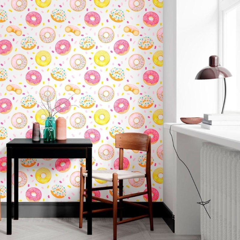 Papel de Parede Adesivo Donuts Rosquinhas N012029 - Papel na Parede