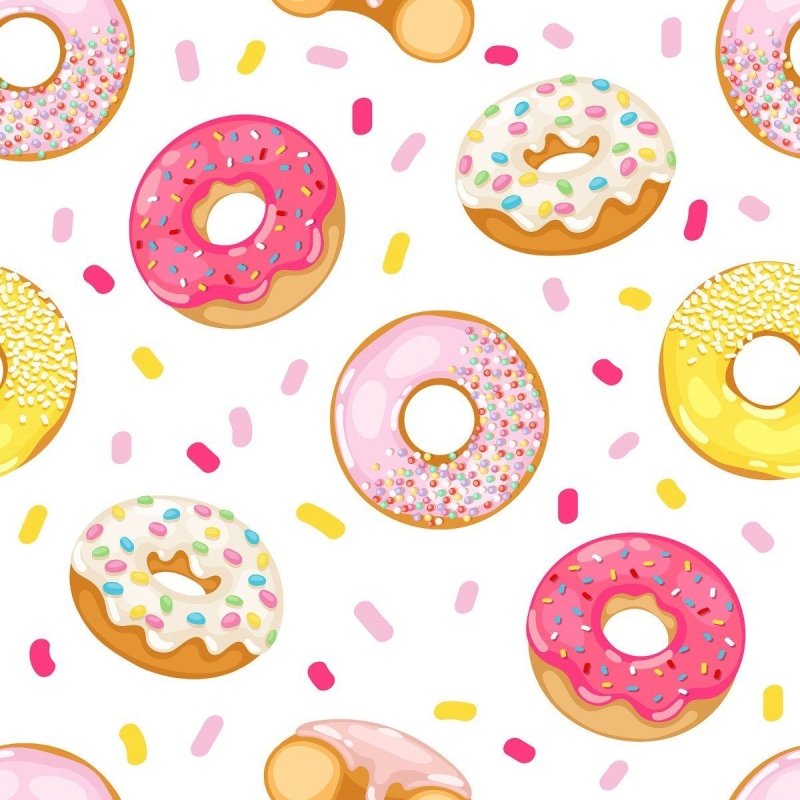 Papel de Parede Adesivo Donuts Rosquinhas N012029 - Papel na Parede