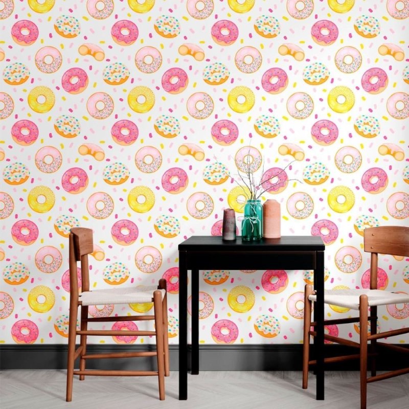 Papel de Parede Adesivo Donuts Rosquinhas N012029 - Papel na Parede