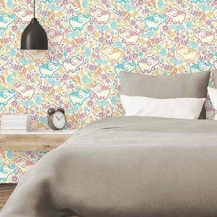 Papel de Parede Adesivo Elefantes 118785196 - Papel na Parede