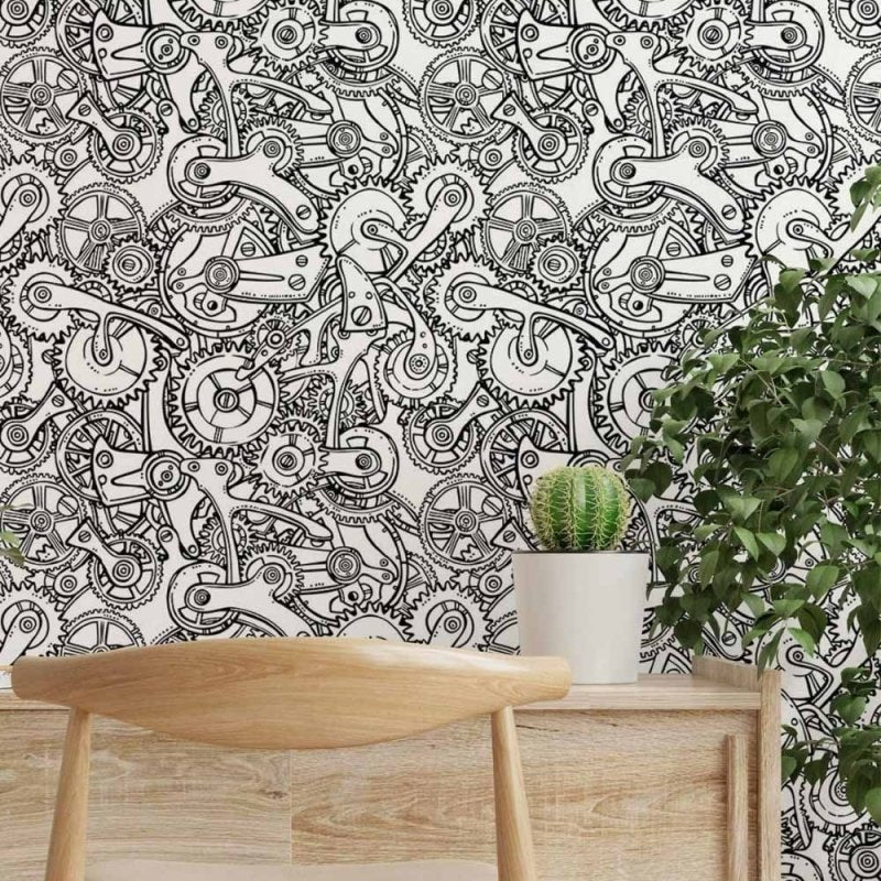 Papel de Parede Adesivo engrenagens N014164 - Papel na Parede
