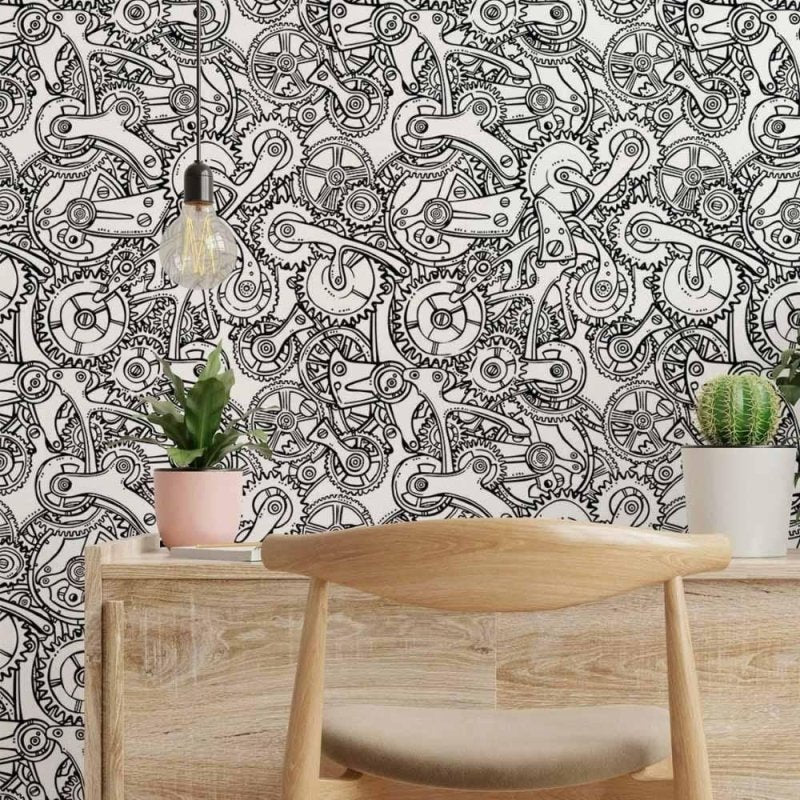 Papel de Parede Adesivo engrenagens N014164 - Papel na Parede