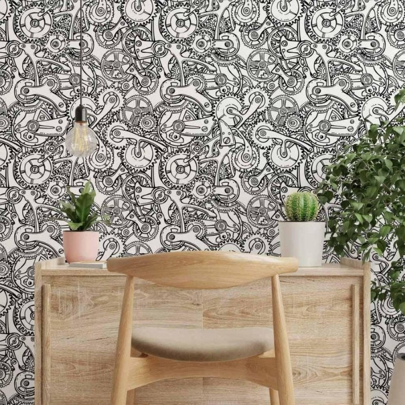 Papel de Parede Adesivo engrenagens N014164 - Papel na Parede