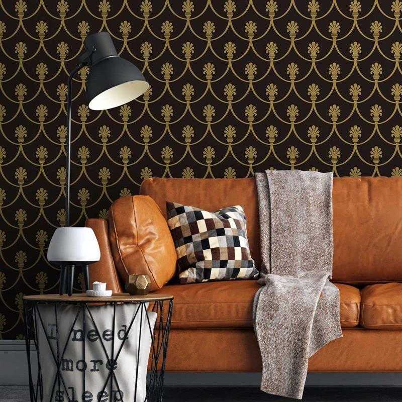 Papel de Parede Adesivo Escama Dourado Vintage N05270 - Papel na Parede