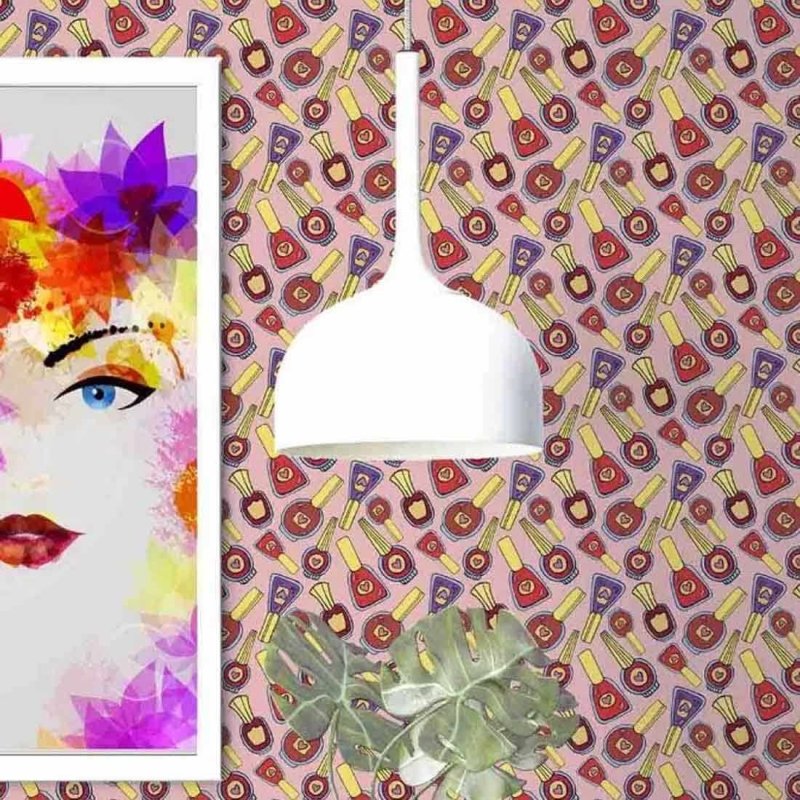 Papel de Parede Adesivo Esmaltes Rosa 392672101 - Papel na Parede