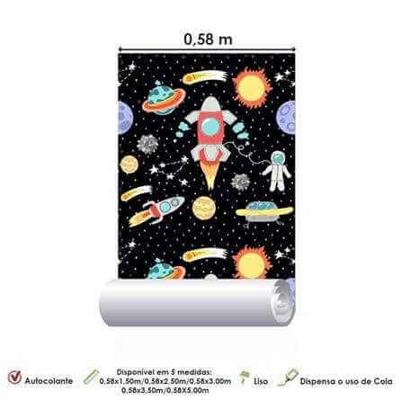 PAPEL DE PAREDE ADESIVO Espaço Infantil 46210159 - Papel na Parede