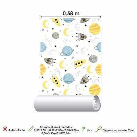 Papel de Parede Adesivo Espaço Naves 10519870 - Papel na Parede