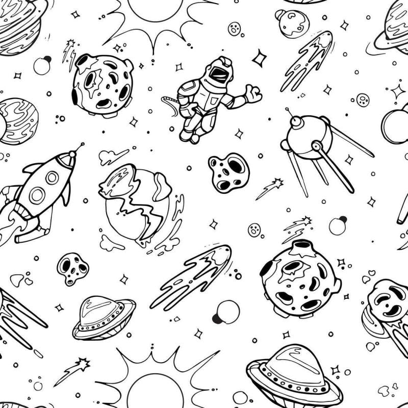 Papel de Parede Adesivo Espaço Sideral N03124 - Papel na Parede