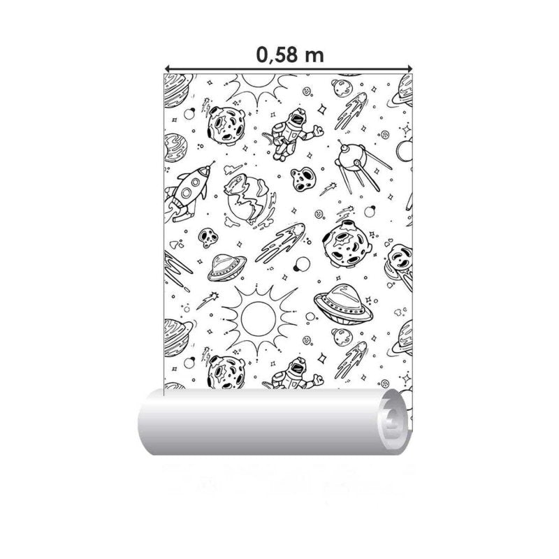 Papel de Parede Adesivo Espaço Sideral N03124 - Papel na Parede
