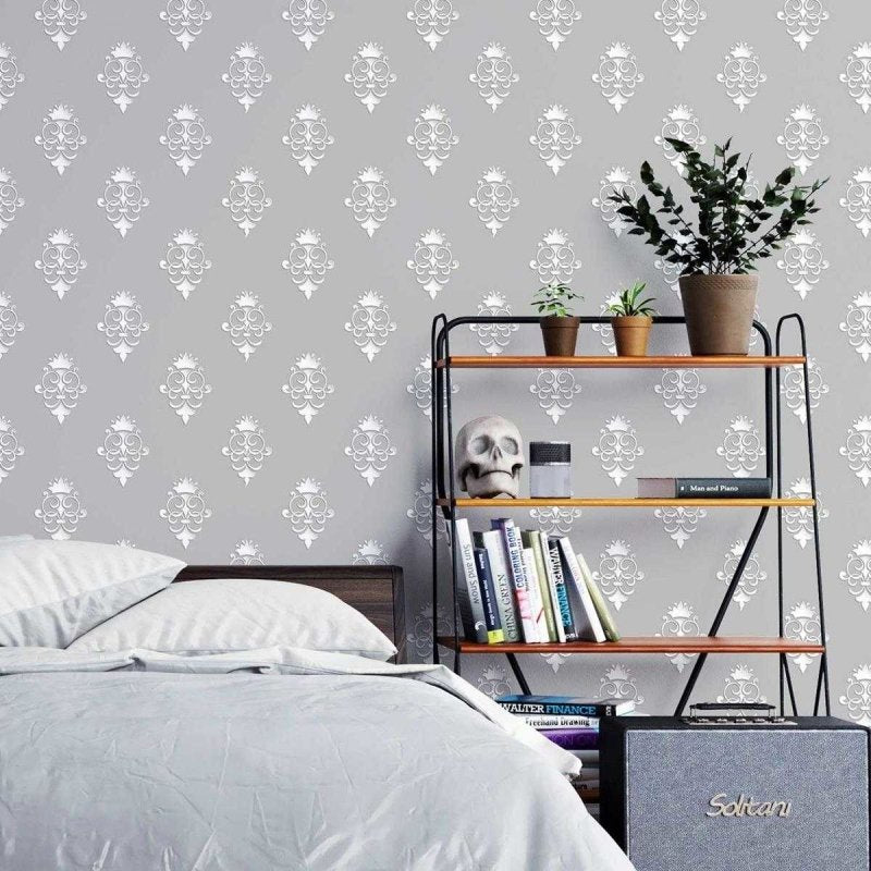 Papel de Parede Adesivo Estilo vintage cinza N03143 - Papel na Parede