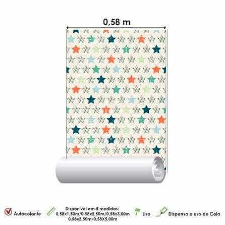 Papel de Parede Adesivo Estrela 118718 - Papel na Parede