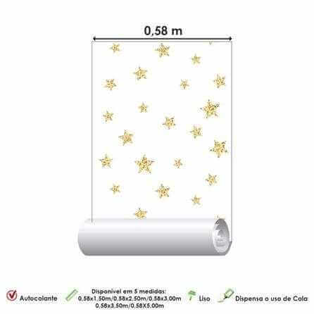 Papel de Parede Adesivo Estrela Amarela e Branca 571913341 - Papel na Parede