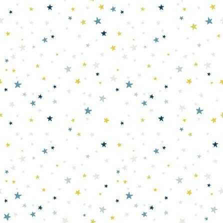 Papel de Parede Adesivo Estrela Azul e Amarela 369214592 - Papel na Parede