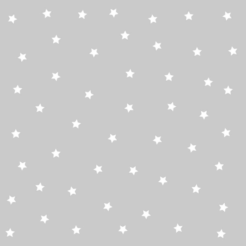 Papel de Parede Adesivo Estrela Branco e Cinza N05034 - Papel na Parede