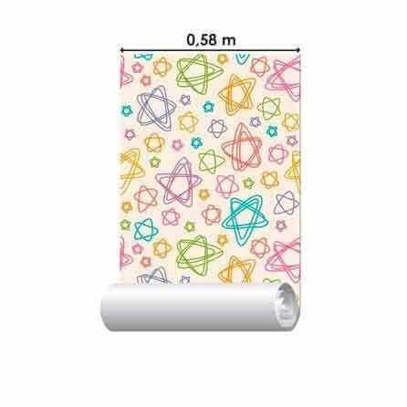Papel de Parede Adesivo Estrela Colorida 204947 - Papel na Parede