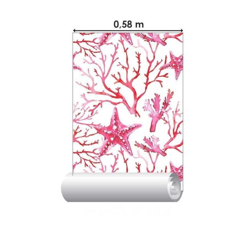 Papel de Parede Adesivo Estrela-do-mar e Algas N06009 - Papel na Parede