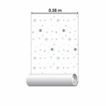 Papel de Parede Adesivo Estrela Verde e Azul 205415464 - Papel na Parede