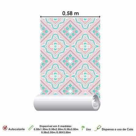 Papel de Parede Adesivo Étnico Jovem Colorido 289584458 - Papel na Parede