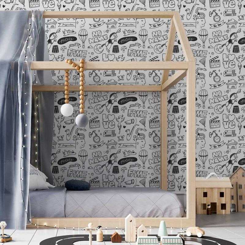 Papel de Parede Adesivo Fantasia para Colorir N05115 - Papel na Parede