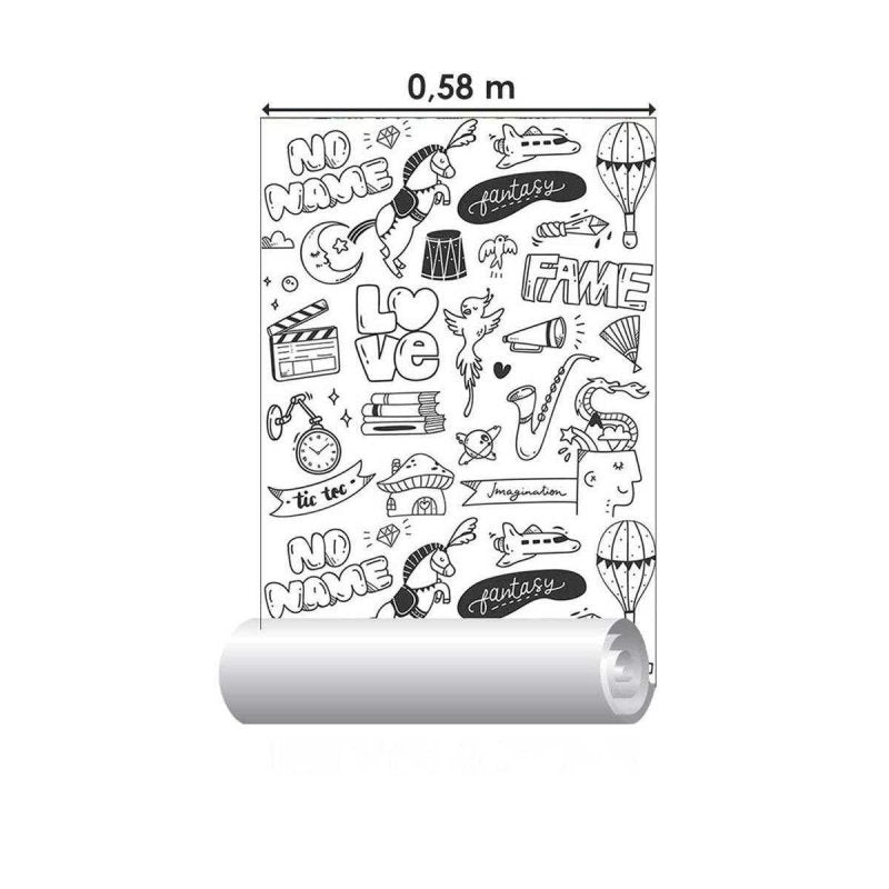 Papel de Parede Adesivo Fantasia para Colorir N05115 - Papel na Parede