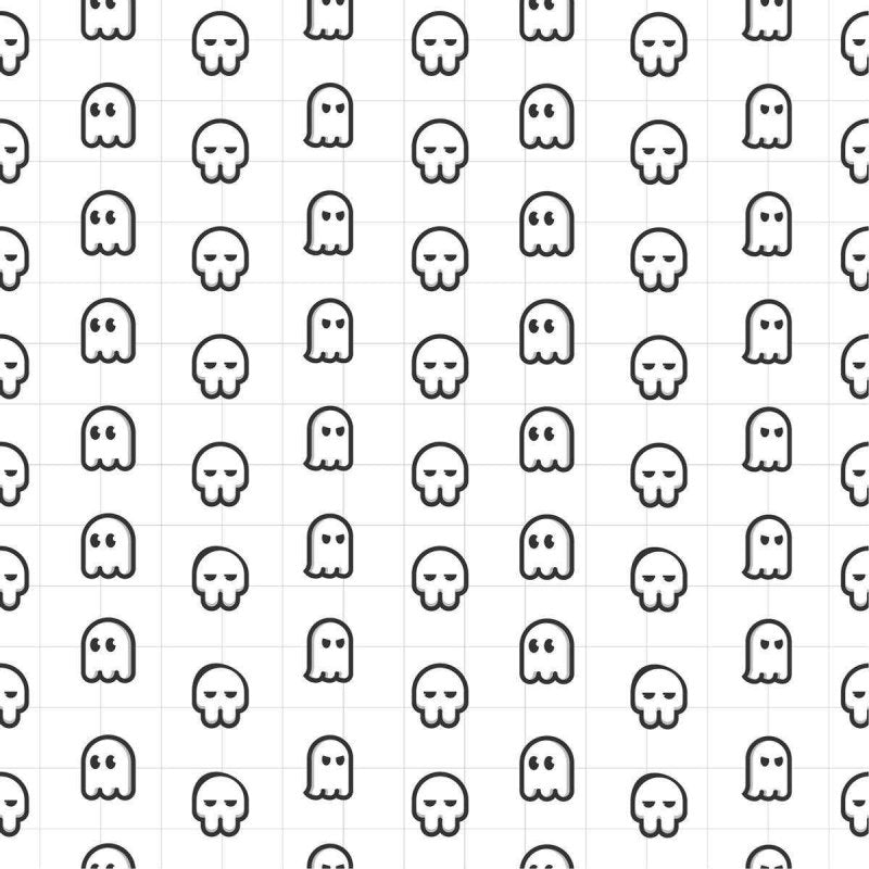 Papel de Parede Adesivo Fantasma Preto e Branco N04057 - Papel na Parede